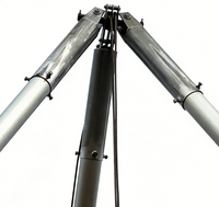 Mesin Pemasang Tiang Tripod dari Paduan Aluminium 10/12/15/18M, Pengangkat Tiang Kabel Seksional untuk Instalasi Saluran Listrik Utilitas
