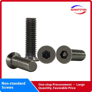 Small Countersunk Hex Socket <strong>Screws</strong> Carbon Steel 10.9 Grade M3 M4 M5 Sizes Black Nickel Finish Small Cap Thin Head <strong>Flat</strong> <strong>Screws</strong> - Product Image 2