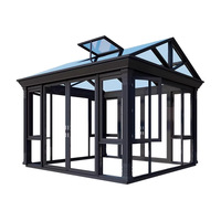 Serre de jardin en verre extérieure en aluminium de haute qualité, style moderne, personnalisable, imperméable, coupe-vent, éclairage naturel