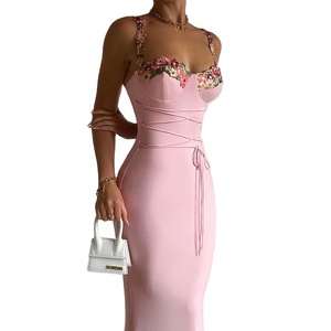 Abito Estivo Personalizzato di Alta Qualità con Spalline Sottili e Stampa Floreale Senza Maniche Elegante Casual da Donna - Product Image 4