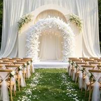 Elegante Arco de Flores Artificiales Blancas de Cobertura Completa para Bodas, Duchas Nupciales, Cumpleaños, Banquetes, Decoración de Fondo para Fotos