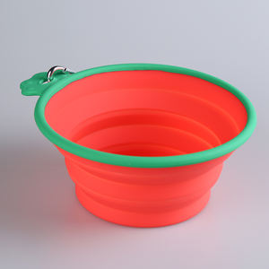 Tazón Portátil Plegable para Mascotas, Comedero de Silicona de Grado Alimenticio, Mosquetón, Resistente al Calor, Diseño de Sandía - Product Image 4