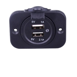 Dual <b>Usb</b> Car Charger <b>5V</b> <b>1A</b> 2.<b>1A</b> With Voltage Meter For Vehicle Use - Product Image 1