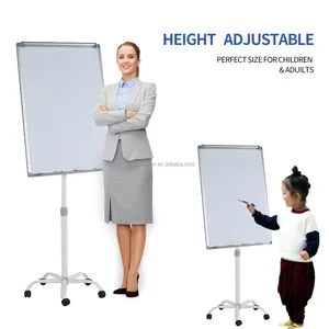KBW Height Adjustable Movable Graffiti Drawing Magnetic Whiteboard Flip Chart Easel For Display Meeting Home Office Education
