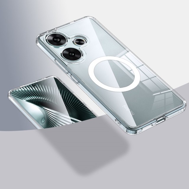 Shockproof Transparent Clear TPU PC Magnet Protective Phone Case for Xiaomi Poco F6 5G Turbo3 5G Note 13 Pro Plus