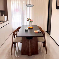 Table à manger moderne et simple en bois de frêne massif avec plateau en pierre, mobilier de luxe léger pour restaurant et maison, ensemble de chaises pour petit appartement