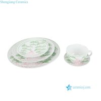 Service de table en porcelaine de haute qualité, peint à la main, lavable en machine, avec tasse à café, RZKR75-G-6-8-10inch-RZKR76-CD