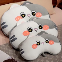 Bantal Sandaran Hewan Kartun Lucu, Bantal Kepala Tempat Tidur Kucing Besar Lembut, Bantal Penyangga Pinggang Berbulu untuk Dekorasi Sofa Rumah