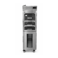 Armoire chauffante électrique en acier inoxydable avec portes vitrées pour pains et plateaux de repas chauds