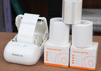 Mesin Pembuat Label Bluetooth Rongta R26D 2 Inci dengan Pita, Printer Label Mini untuk Retail dan Rumah