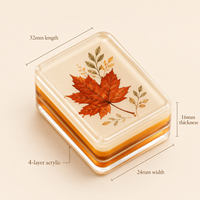 Jeu de tuiles de mahjong américain de luxe personnalisé, 160 tuiles en acrylique – Portable, écologique et durable pour les soirées de jeu en famille, Automne