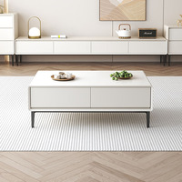 Mesa de Centro para TV Simple y Moderna con Función de Almacenamiento Creativa y Mesa de Té con Gran Espacio de Almacenamiento