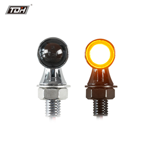 Mini phare de <span class=keywords><strong>moto</strong></span> en alliage de zinc argenté, <span class=keywords><strong>clignotant</strong></span> LED, <span class=keywords><strong>homologué</strong></span> E, 12V, étanche IP65, boulon M8, ajustement universel - Product Image 3