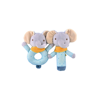 Hochet à main pour bébé Jouets en peluche Éducation précoce Animal Éléphant Hochet à main Poupée Bébé Jouets apaisants