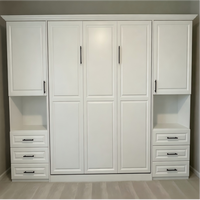 Modernes Integriertes Doppel-Kleiderschrank-Bett Multifunktionales Verstecktes Klappbares Aufbewahrungs-Wandbett mit Schrank