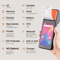 Machine de point de vente portable de 5 pouces terminal de point de vente android mini machine de carte de point de vente avec lecteur nfc imprimante de billets