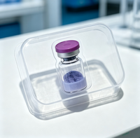 Poudre lyophilisée de peptide de cuivre bleu GHK-Cu (Tripeptide-1 de cuivre) à 99 % de pureté, matière première cosmétique de collagène, directement de l'usine
