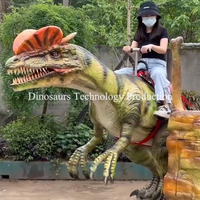 Uzaktan Kumandalı Robot Dinozor Binme Oyuncağı veya Binilebilir Eğlence Cihazı veya Gerçekçi Animatronik Dilophosaurus Binme Oyuncağı Satılık