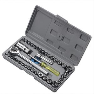 Ensemble d'<span class=keywords><strong>outils</strong></span> de réparation automobile <span class=keywords><strong>1</strong></span>/2\" 3/8\" <span class=keywords><strong>1</strong></span>/4\" en acier à haute teneur en carbone, <span class=keywords><strong>outils</strong></span> à main, jeu de clés combinées de 40 pièces, boîte à <span class=keywords><strong>outils</strong></span> en plastique OEM - Product Image 4