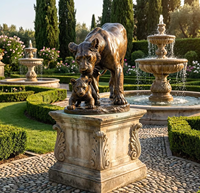 Statue de groupe de lionnes et de jeunes en bronze coulé, style nature sauvage réaliste, taille personnalisée, pour musée et galerie