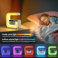 Benutzer definiertes G-förmiges kabelloses Telefon ladegerät mit Lautsprecher wecker Multifunktion schreibtisch RGB-Nacht lampe 15W 6 in 1 kabellose Aufladung