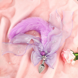 ปลั๊กก้นหางจิ้งจอก SM แบบเซ็กซี่ พร้อมโบว์ใหญ่ ผ้าลูกไม้ ปลั๊กก้นเซ็กซี่ สร้างบรรยากาศเย้ายวน ผลิตภัณฑ์ทางเพศสำหรับผู้หญิง เพิ่มความโรแมนติก - Product Image 2