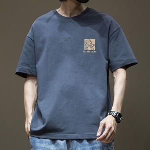 Camiseta de Verano Vintage para Hombre, Estilo Holgado, de Algodón Pesado con Estampado de Serigrafía, Marca de Moda de Hong Kong - Product Image 5