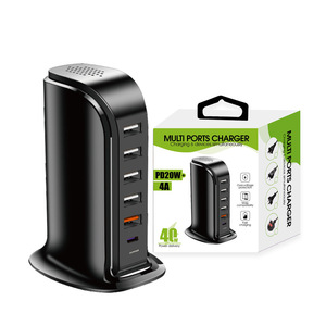 Cargador USB Tipo-C Inteligente de 6 Puertos y 40W, Alta Eficiencia, Estilo Velero, Carga Rápida, Multifunción, Material ABS <span class=keywords><strong>para</strong></span> Auriculares - Product Image 2