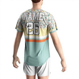Maillot de baseball col en V à manches courtes unisexe en polyester respirant pour l'été, coupe régulière adulte, logo frontal, séchage rapide - Product Image 5