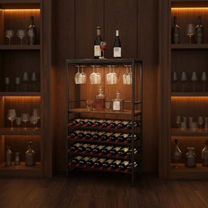 رف تخزين نظارات ونبيذ حديث 6 طبقات لتناول الطعام بار منزلي سهل التجميع لشقة الفلل الفندقية - Product Image 3