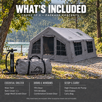 Tente pneumatique Coody Familia 17.2 - Gris, grande tente gonflable imperméable pour plusieurs personnes, tente de camping familiale gonflable pour l'extérieur