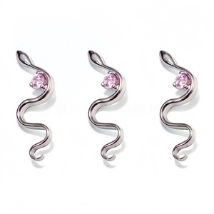 F136 <b>Titanium</b> Snake Earrings G23 Alloy 5A Zircon Prong Setting Ear Cartilage <b>Studs</b> For Zodiac Year Gift - Product Image 2