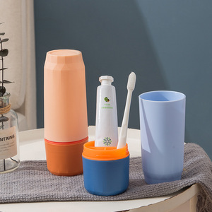 Travel Size 3 In 1 Oral Care Set With Toothbrush <b>Toothpaste</b> And Mouthwash Cup Portable Storage For Travel Use - Product Image 1