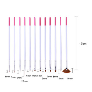 12 Sets de Herramientas para Decoración de Uñas: Pinceles de Nailon, Lápiz de Fototerapia de Cristal, Pincel en Forma de Abanico, Pincel para Líneas de Flores, Varilla Blanca, Cola Roja, Kit de Uñas - Product Image 4