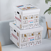 Emballage de snack de dessin animé boîte en carton ondulé personnalisée boîte-cadeau d'anniversaire pour enfants couvercle de grande taille éponge à motif imprimé