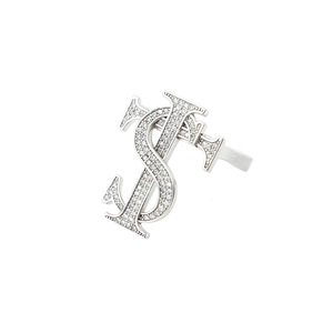 Stk Ring Full Diamond Round Brilliant Cut Unisex Index Finger Jewelry Everyday Wear - Product Image 1