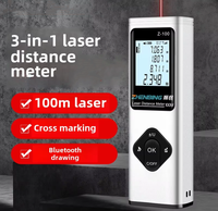 Ruban à mesurer numérique avec laser 3 en 1 Laser Meter Laser Distance Rechargeable Argenté 80M Haute Précision Portable Portable