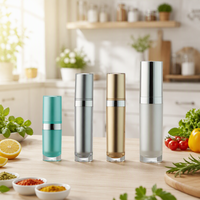 Vente en gros de flacons et pots vides en acrylique personnalisés pour cosmétiques, avec pompe, série complète