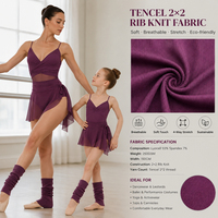 Bestseller Lyocell 93% Spandex 7% 250GSM 2x2 Rippstrick Ökofreundlicher Weicher Stretch-Stoff für T-Shirts Kleider Babykleidung