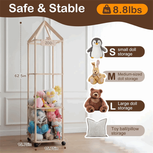 Organizador de Armazenamento para Animais de Pelúcia de Grande Capacidade com 4 Camadas e Topo em Forma de Castelo - Product Image 2