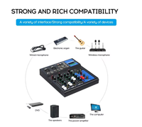 Mixeur audio professionnel USB 4 canaux F4 avec suppression du bruit sans fil, voix réglable, streaming pour deux personnes, effets sonores multiples
