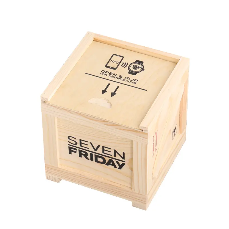 Unfinished Antique SmallMiniLarge WoodenWood Storage Shipping Crate Box with Sliding lid and Custom Logo Wholesale