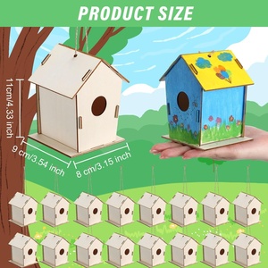 ที่แขวนยังไม่เสร็จบ้านไม้รังนกศิลปะสร้างสรรค์เป็นมิตรกับสิ่งแวดล้อมโครงการรังนกสำหรับห้องเรียนกิจกรรมปาร์ตี้ออกแบบแกะสลัก - Product Image 3