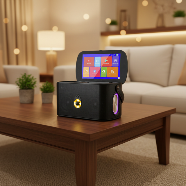 2506 Karaoke Machine with Wireless Microphone and with Screen Bocinas bluetooth Con Pantalla Parlante bluetooth Con Pantalla