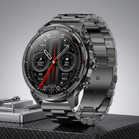 Montre connectée Android pour homme V99, bracelet en acier inoxydable, écran AMOLED 1,85 pouce, étanche IP67, lampe torche, réponse aux appels