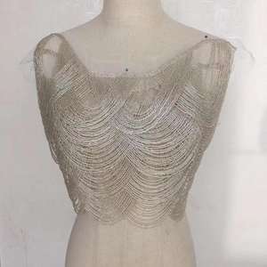 Applicazione per Abito da Sposa e da Sera a 5 Strati con Perline, Frange e Decorazioni, Collo con Strass - Product Image 6