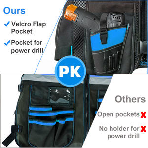 เสื้อกั๊กช่างไฟฟ้า, เสื้อกั๊กทำงานสะท้อนแสงพร้อมสายรัดปรับได้, เสื้อกั๊กใส่เครื่องมือสำหรับงานไฟฟ้า, ช่างไม้, ก่อสร้าง - Product Image 3