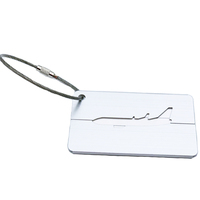 Étiquette de bagage de voyage personnalisée, porte-étiquette en aluminium anodisé vierge, étiquette de nom, étiquette d'identification, étiquette de bagage en métal personnalisée avec logo
