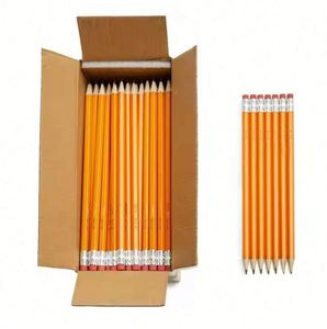 Goma de Borrar Promocional con Logotipo de Empresa, Grafito HB, Hexagonal # 2 Lápices de Madera Amarillos y Naranjas al por Mayor, Personalizados para Escuelas, Estándar - Product Image 3