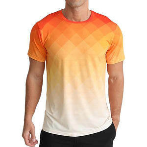 Custom Print Logo Summer Breathable Eco-Friendly Lightweight Four-Way Stretch Sports T-Shirts 100% Polyester Quick Dry Running - Product Image 1